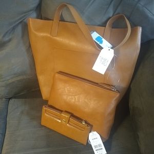 Purse, wallet, makeup bag set